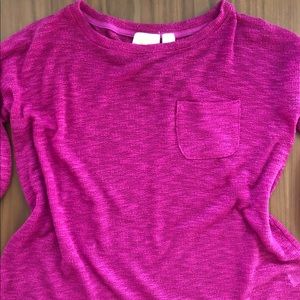 Anthropologie Maeve Cropped Raspberry Sweater